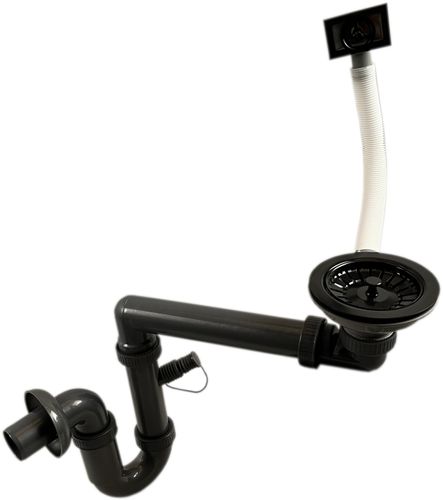 Zlewozmywak jednokomorowy z ociekaczem ADAL czarny z lewym ociekaczem + bateria LUNA na Arena.pl