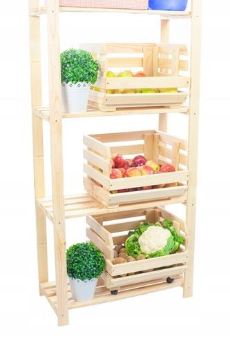 Regał drewniany biurowy garażowy do spiżarni 5 półek 170x80x28,5 na Arena.pl