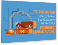 nadruk UV TABLICZKA reklamowa szyld POGOTOWIE KANALIZACYJNE 40x30 cm DIBOND