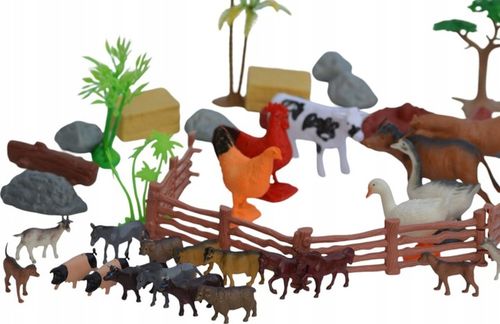 FARMA FIGURKI ZWIERZĘTA WIEŚ DUŻY ZESTAW W POJEMNIKU GOSPODARSKIE ZAGRODA M na Arena.pl