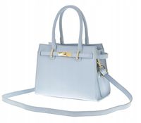 Laura Biaggi torebka shopper skóra naturalna niebieski groszek TS66-6677