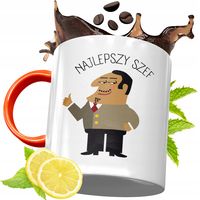 Kubek Pomarańczowy Dla Szefa Prezent Z Nadrukiem Ze Zdjęciem