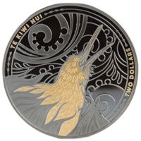 Kiwi pozłacany 2 uncje Srebra 2026 Black Proof