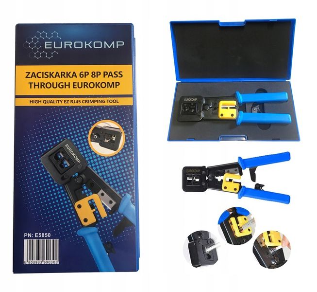 Zaciskarka 6P 8P wtyków przelotowych RJ45 PRASKA zdjęcie 1