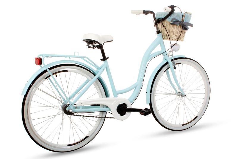 Damski rower miejski Goetze Style ALU 28 3b + kosz / Błękit zdjęcie 4