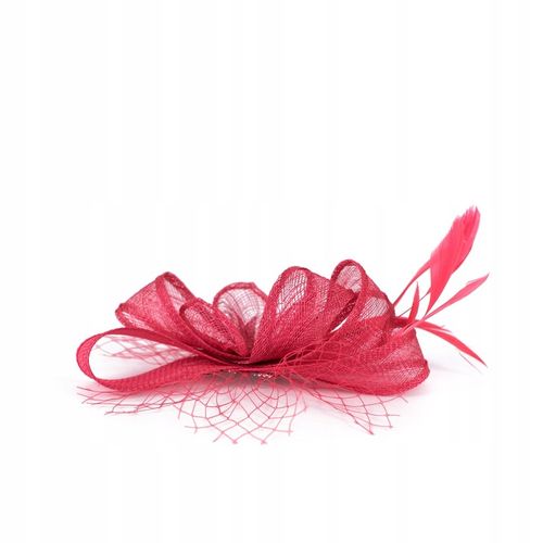 Fascynator Lniany Broszka Spinka z Kokardą Piórami Weselny Elegancki Styl na Arena.pl