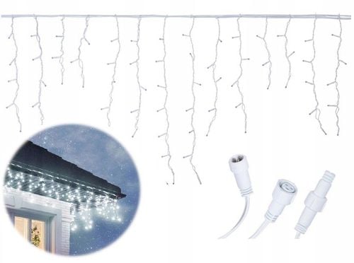 KURTYNA ŚWIETLNA 200 LED 9,5m SOPLE GIRLANDA LED BIAŁA ZIMNA PROGRAMATOR na Arena.pl