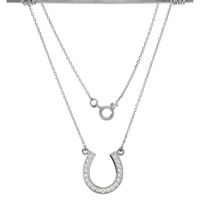 SREBRNY NASZYJNIK GWIAZD PODKOWA Z CYRKONIAMI CELEBRYTKA PRÓBA SREBRA 925