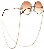 Modny Łańcuszek Do Okularów Złoty Ozdobny Perłowy