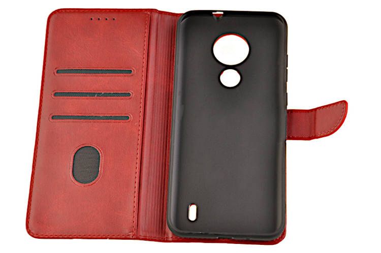 Etui portfel Wallet do Nokia C21 czerwony zdjęcie 4