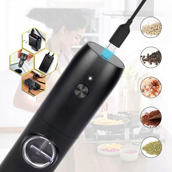 USB ŁADOWANIE ELEKTRYCZNY MŁYNKÓW DO SOLI I PIEPRZU, 2X MŁYNEK DO PRZYPRAW zdjęcie 8