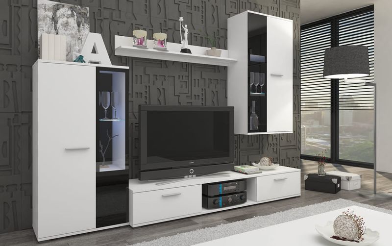 Nowoczesna meblościanka Salsa biała zdjęcie 1