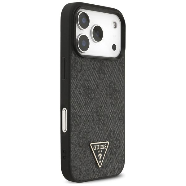 Etui Guess 4G Strap Triangle Logo MagSafe do iPhone 17 Pro czarny zdjęcie 4