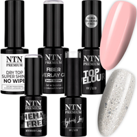 NTN Zestaw Classic French Nails 2x Lakier Hybrydowy 5g + Żel + 2x Top Nr74