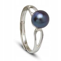 SUBTELNY SREBRNY PIERŚCIONEK Z PRAWDZIWĄ PERŁĄ