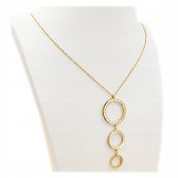 Naszyjnik złoty długi kółeczka stal chirurgiczna szlachetna pozłacany