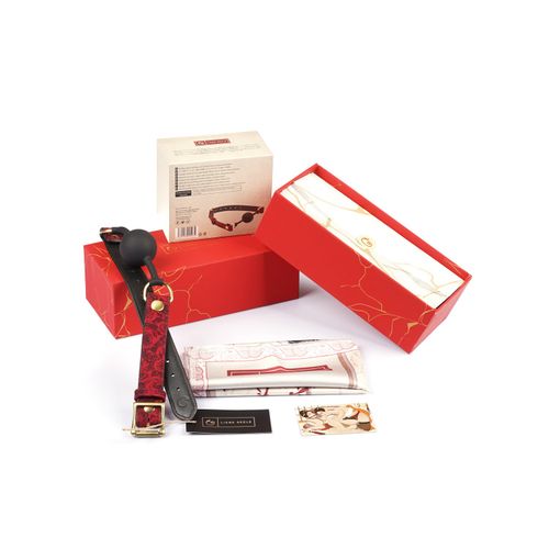 kinbaku ukiyoe bal gag with red rosy leather straps liebe seele na Arena.pl