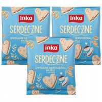 Inka Serdeczne Owsiane serduszka musli z kokosem 50 g x 3 sztuk