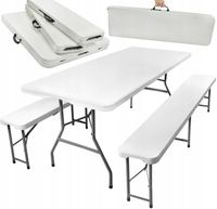 MEBLE OGRODOWE TURYSTYCZNE STÓŁ ŁAWKI SKŁADANE CATERINGOWE PRZENOŚNY ZESTAW