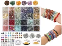 ZESTAW DO ROBIENIA BIŻUTERII BRANSOLETEK BIZUTERIA Z KAMIENI 1323 elementy
