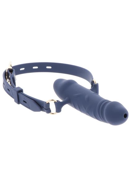 Silicone Breathable Penis Gag Blue zdjęcie 3