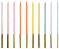 Świeczki urodzinowe gładkie, 14 cm, mix