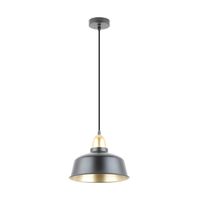 Wisząca lampa loftowa Mensa kopuła nad stół czarna złota