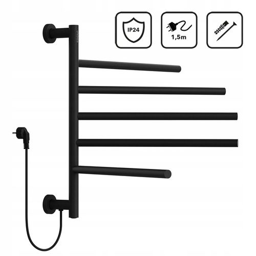 Grzejnik łazienkowy elektryczny EBERG ruchome ramiona 80W ścienny na Arena.pl