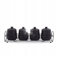 Zestaw 5 Ceramicznych pojemników Maestro 'BLACK'