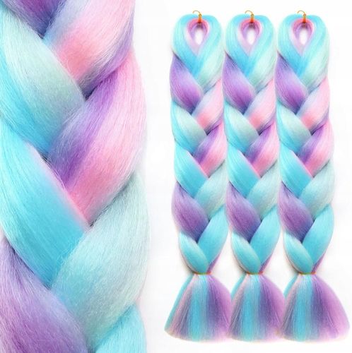 ZESTAW 6 SZTUK WŁOSY SYNTETYCZNE DO WARKOCZYKÓW KOLOROWE OMBRE na Arena.pl