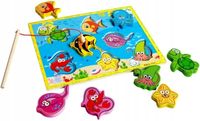 Zabawki dla 3 latka Układanka Magnetyczna Łowienie Ryb Drewniana Zabawka