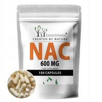 NAC N-ACETYL L-CYSTEINA 600mg USUWA TOKSYNY 150 kaps MOCNY ANTYOKSYDANT