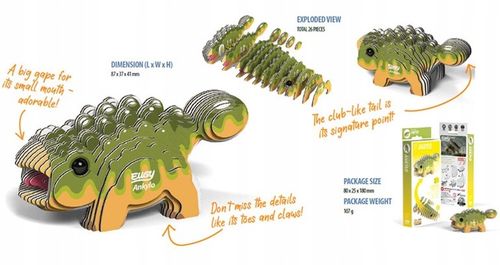 Dinozaur Ankylo. Eko Układanka 3D. na Arena.pl
