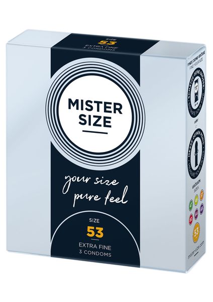 3 Prezerwatywy Mister Size - Rozmiar 53 zdjęcie 1