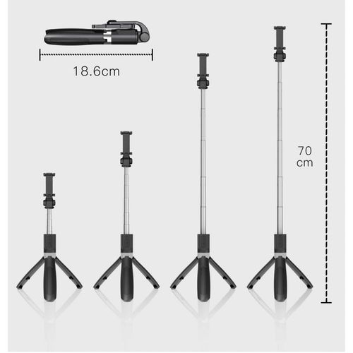 TECH-PROTECT L01S BLUETOOTH SELFIE STICK TRIPOD BLACK na Arena.pl