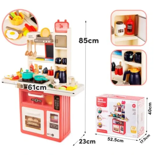 KUCHNIA DLA DZIECI ŚWIATŁO OKAP Z DŹWIĘKIEM KRAN PARA WODA TABLICA KREDOWA na Arena.pl