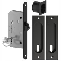 ZESTAW DO DRZWI PRZESUWNYCH NA KLUCZ CZARNY