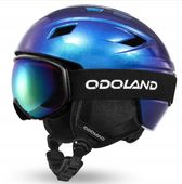 Kask narciarski z goglami sportowy niebieski Odoland 57-59cm rozmiar M