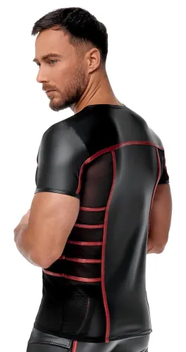 nek koszulka męska matowa czarno-czerwona 2xl z siatkowymi wstawkami na Arena.pl