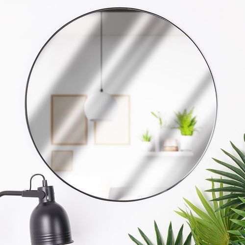 Lustro ścienne czarne okrągłe 55 cm na Arena.pl