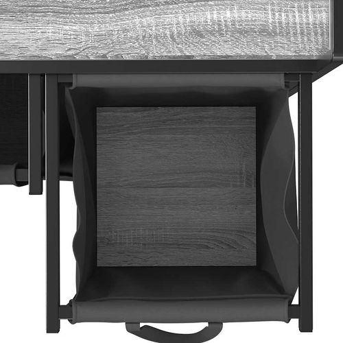 Kosz na pranie 3 przegrody z kółkami, szary dąb sonoma na Arena.pl