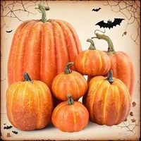 7 szt. dyni plastikowe pomarańczowe dekoracje Halloween