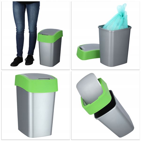 Curver Kosz Na Śmieci Pojemnik Biuro 25L Zielony zdjęcie 4