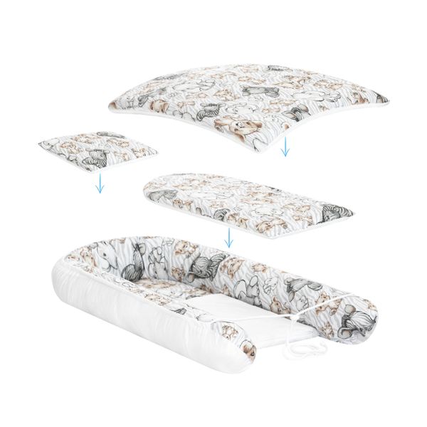 KOKON DLA NIEMOWLĄT BAWEŁNIANY ZESTAW 4 ELEMNTY ZEBRA I LEW zdjęcie 16