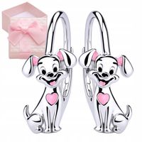 KOLCZYKI SREBRNE DLA DZIEWCZYNKI PIES PIESKI ORYGINALNE ANGIELSKIE PREZENT