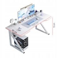 BIURKO GAMINGOWE STÓŁ DLA GRACZA KOMPUTEROWE BIAŁE DUŻE NOWOCZESNE 120 CM