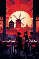 Plakat 61x91,5cm Wieczorne Bale przy Wiatraku