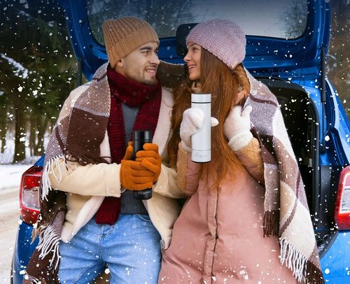 Kubek Termiczny na Kawę Herbatę Napoje z Termometrem Wyświetlaczem Czarny na Arena.pl