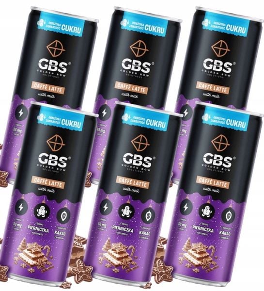 GBS Caffe Latte o smaku PIERNICZKA KORZENNEGO 6x250ml napój kawowy w puszce zdjęcie 1