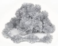 ŁAŃCUCH CHOINKOWY SREBRNY długi 6m girlanda dekoracyjna 5cm kulki